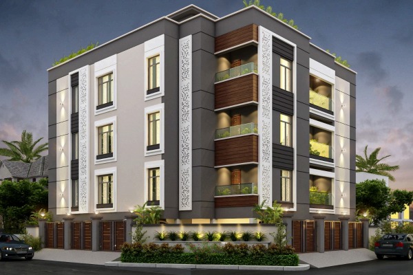 Multi-storey residential apartment at chetpet with balconies